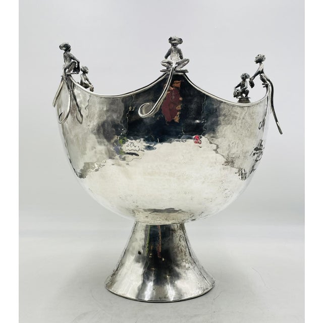 Mid-Century Modern 1980s Emilia Castillo, Silver-Plated "Monkey" Punch Bowl, Mexican Modernism For Sale - Image 3 of 18