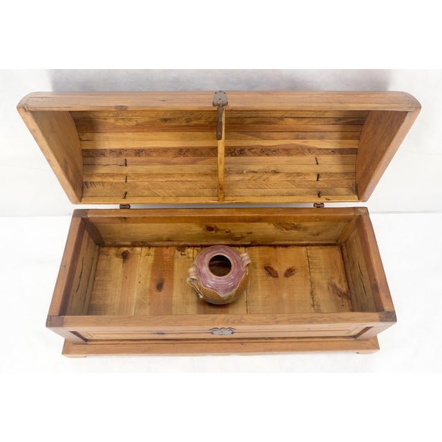 Barrel Shape Top Vintage Pine Wood Trunk Chest MINT For Sale - Image 6 of 17