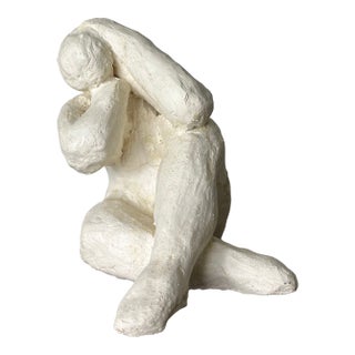 Late 20th Century Plaster Seated Nude Post-Modern Contemporary For Sale