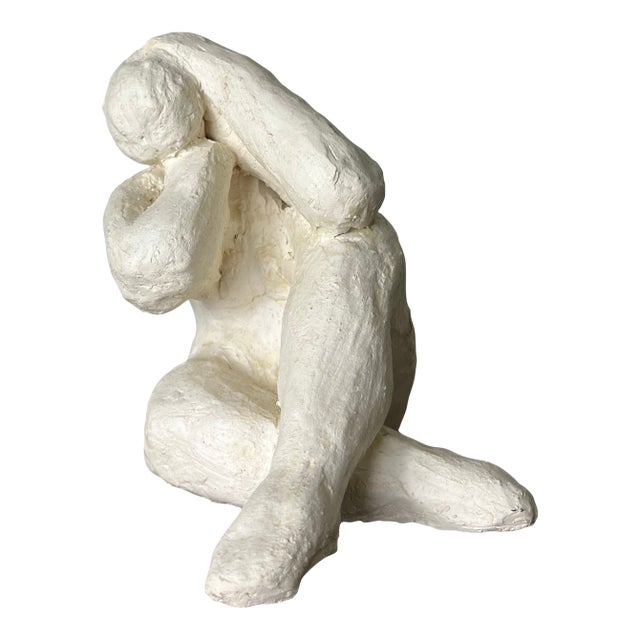 Late 20th Century Plaster Seated Nude Post-Modern Contemporary For Sale