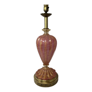 1950s Italian Murano "Oro Rosa" Gold Leaf Table Lamp