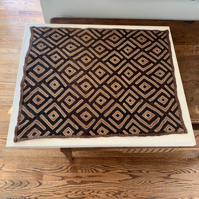 Tribal Mid 20th Century Mounted African Kuba Cloth Textile Panel For Sale - Image 3 of 8