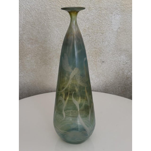 Dragonfly Studio Glass Vase by W. Schmid for Zwiesel, Germany, 1982 For Sale - Image 6 of 16