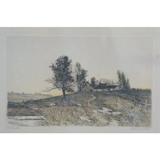 3 Antique Nan Lindahl Mariners Haven Hillside Cove Sailboat Harbor Etchings 13" For Sale - Image 10 of 16