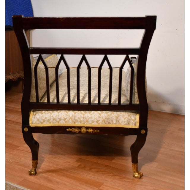Wood 1890s Antique French Empire Mahogany Spring-Seat Daybed / Chaise Lounge For Sale - Image 7 of 18