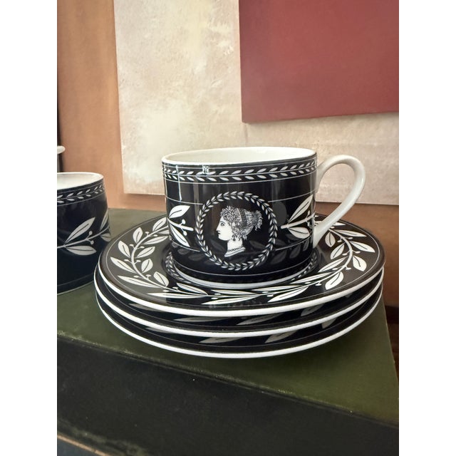 Vintage Casual Victoria and Beale Olympia Black Coffee and Tea Set Nine Piece Collection For Sale - Image 9 of 12