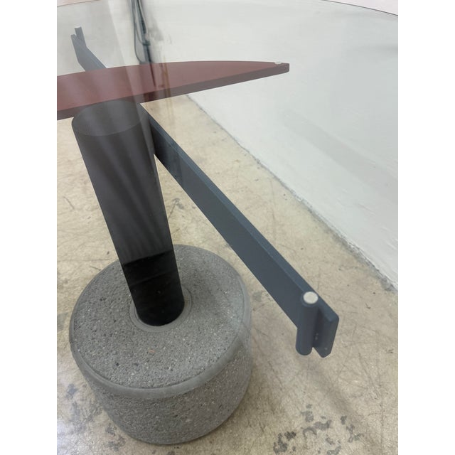Metal Rare Giovanni Offredi Steel and Concrete Dining or Center Table for Saporiti For Sale - Image 7 of 18