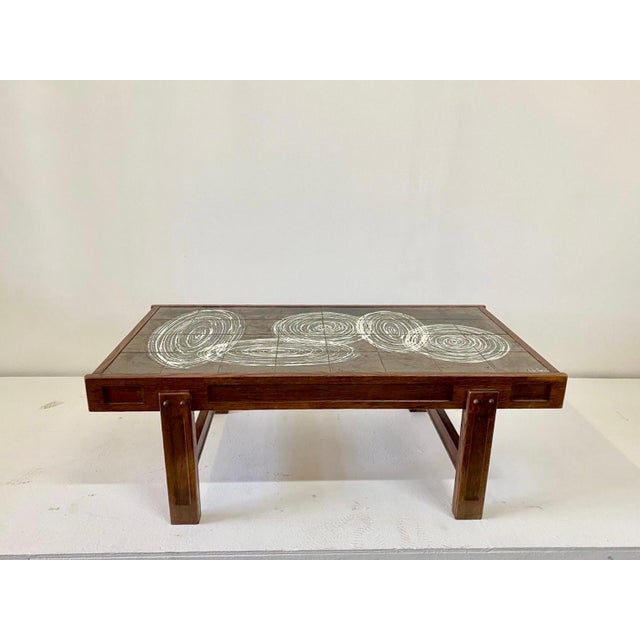 Vallauris Vintage Asti by Vallauris Ceramic Tile Top Coffee Table For Sale - Image 4 of 17
