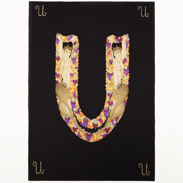 A letter ‘u’ artist proof serigraph from the series created by erté (romain de tirtoff) in 1967 and printed in a limited...
