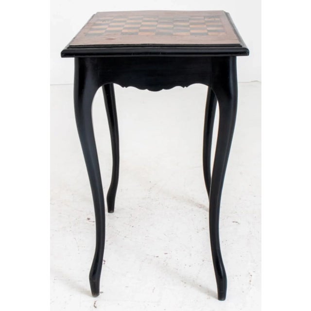 French Louis XV Inlaid & Ebonised Game Table, 19Th C For Sale - Image 4 of 12