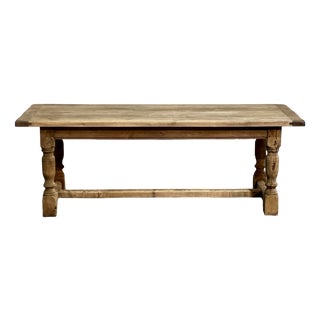 Bleached Oak Farmhouse Dining Table, 1925 For Sale