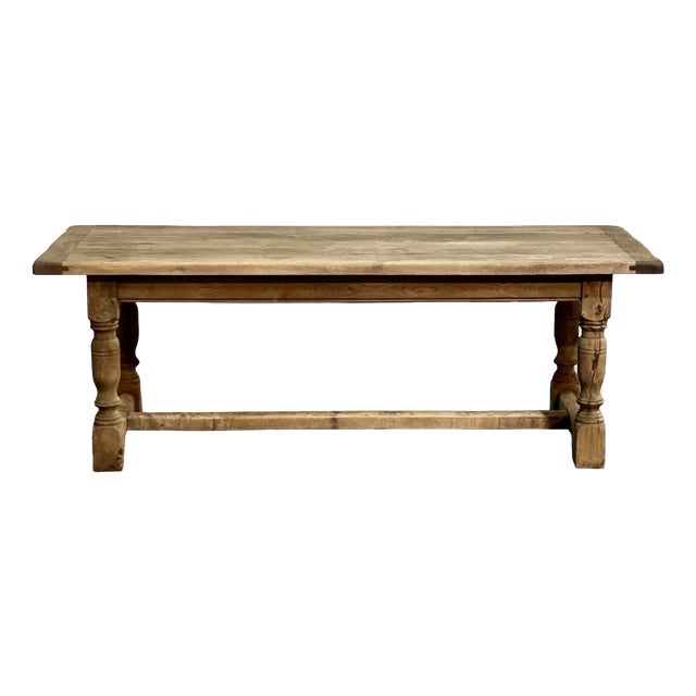Bleached Oak Farmhouse Dining Table, 1925 For Sale