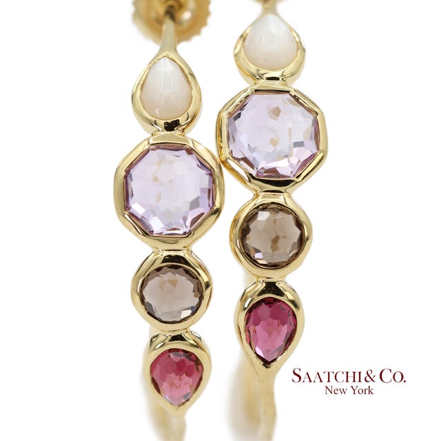 Vintage 18k 750 Solid Yellow Gold Ippolita Hoop Earrings, A Pair For Sale - Image 10 of 12
