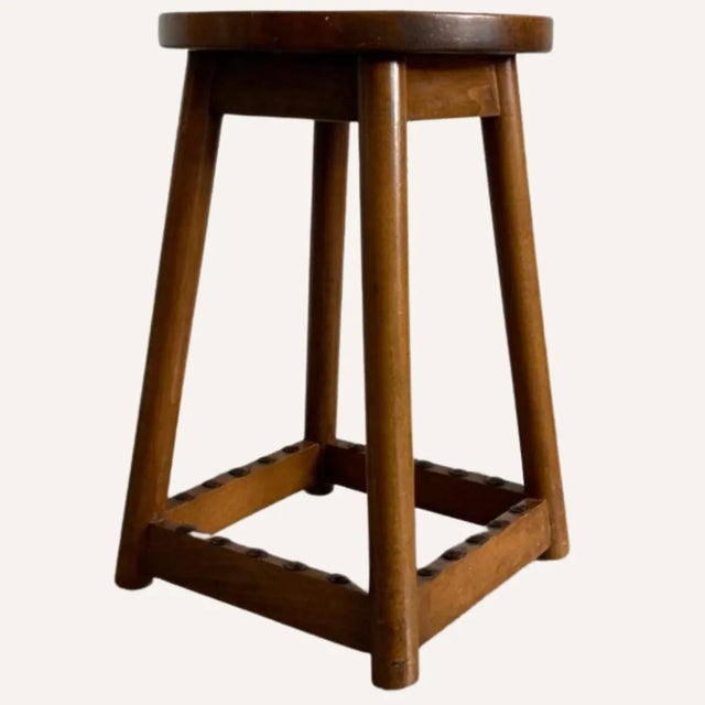 Dutch Art Deco Amsterdam School Stool For Sale - Image 11 of 13
