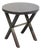 Bernhardt Furniture Clarendon Collection Contemporary 26" Round X-Frame Accent Table W. Leather Wrapped Top 377-125 For Sale