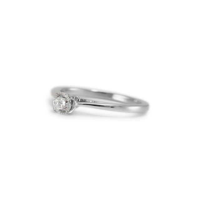 Early 21st Century Ladies 10k White Gold Lab Grown Diamond Cathedral Engagement Ring, Size 7 For Sale - Image 5 of 7