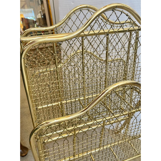 Neoclassical Brass Magazine Rack French, Maison Jansen, Rare C.1920s For Sale - Image 14 of 14