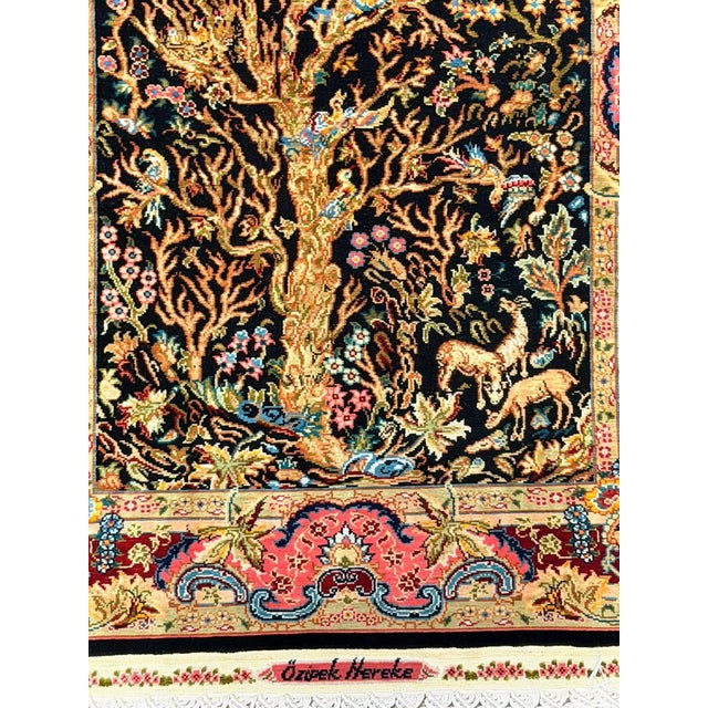 1980s Silk Hereke Özipek Rug, Turkey, 1980s For Sale - Image 5 of 6