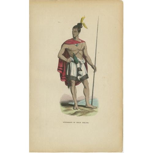 European School Artist, Pacific Islanders & Polynesian Costume, 1852, Print, Set of 10 For Sale - Image 11 of 13