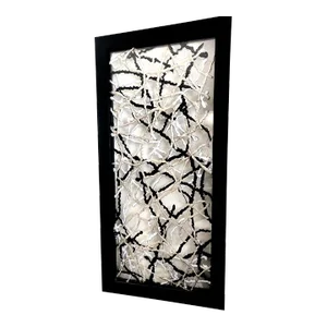 2001 "Roadmap to Chaos" Bowne, Mixed Media Sandwiched in Clear Glass Framed in Black