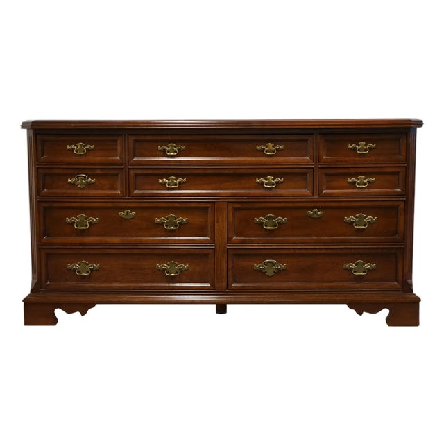 Bassett Furniture Eden House Collection Solid Cherry Traditional Style 50" Double Dresser 2072-237 For Sale