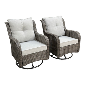 Outdoor Porch Glider Swivel Chairs, Pair