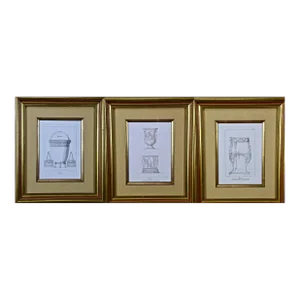 Three 19th C. Engravings of Classical Italian Bronze Architectural Elements, 1889