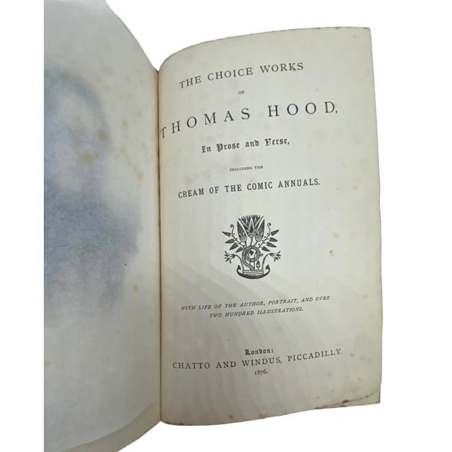 Cream 1876 The Choice Works of Thomas Hood, in Prose and Verse Including the Cream of the Comic Annuals Book For Sale - Image 8 of 12