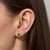 Pear-Cut Amethyst Lutus Flower Earrings Studs, Silver, Gold, Pair For Sale - Image 4 of 7