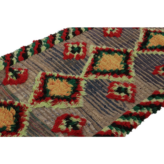 1950s Vintage Moroccan Runner Rug With Colorful Diamond Medallions, From Rug & Kilim For Sale - Image 5 of 7