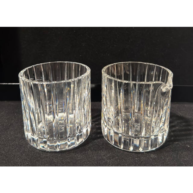 Set of Baccarat French Crystal Harmonie Creamer and Sugar. Signed.