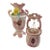 Set of 2, Vintage Capodimonte-Style Pink Floral Porcelain Vase & Wishing Well Set For Sale