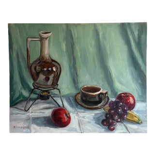 Mid-Century Still-Life "Coffee Break" by Artist Mildred S. Gehman For Sale