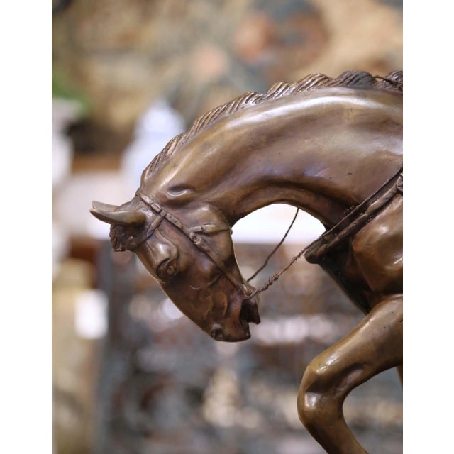19th Century French Spelter Sculpture of Jockey on Horseback Signed p.j. Mène For Sale - Image 10 of 12