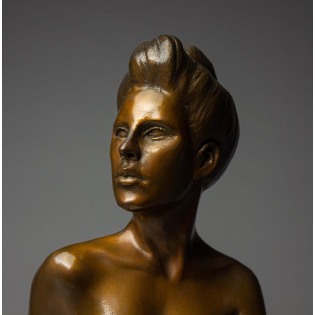 Metal Late 20th Century Bronze Sculpture "Daydreaming" For Sale - Image 7 of 7