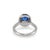 14k White Gold Agl Ceylon 3.54ct Oval Sapphire Halo Diamond Cocktail Ring, Size 6 For Sale In Houston - Image 6 of 9
