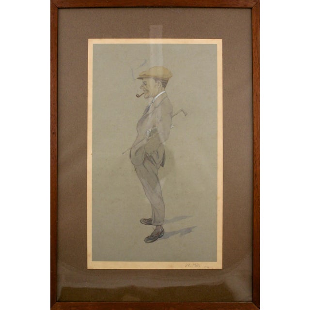 "Rakish Gent" Watercolor For Sale