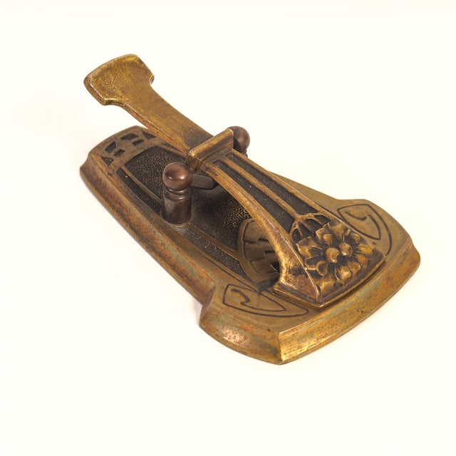 Antique Art Nouveau Brass Paper Clip Desk Decor For Sale - Image 9 of 10