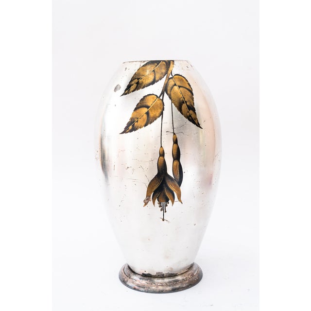 Metal Large Art Deco Silvered Ikora Vase from WMF, Germany, 1930s For Sale - Image 7 of 15