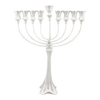 2023 Sterling Silver Hammered Menorah For Sale