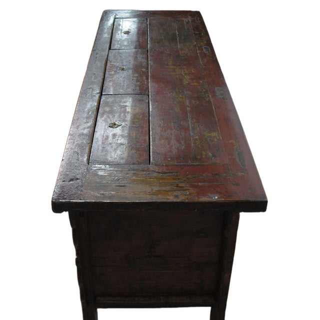 Hand Painted Antique Gansu Bedding Cabinet For Sale - Image 9 of 12