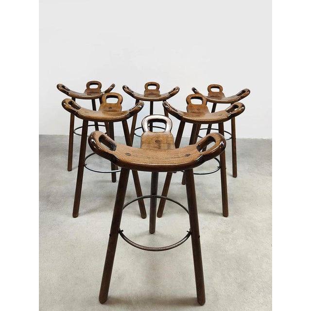 Mid-Century Modern Mid-Century Spanish Bar Stools, 1960s, Set of 6 For Sale - Image 3 of 6