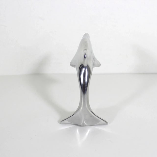 Mid-Century Modern Mid Century Modern Hoselton Canada Aluminum Dolphin Sculpture Modernist For Sale - Image 3 of 8