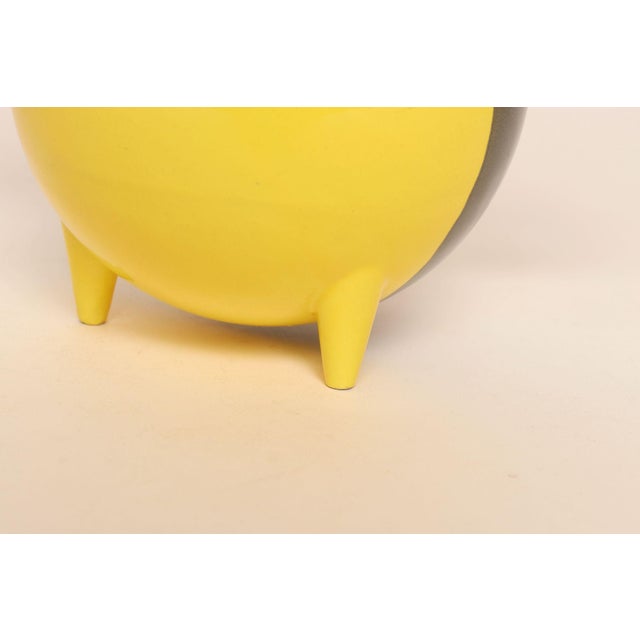 Vintage Vallauris Two Tone Gray and Yellow Ceramic Teapot by Auguste Lucchesi For Sale - Image 17 of 17