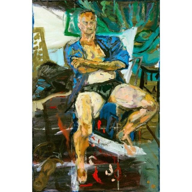 Expressionism John With Red Paint by Regina Gately For Sale - Image 3 of 3