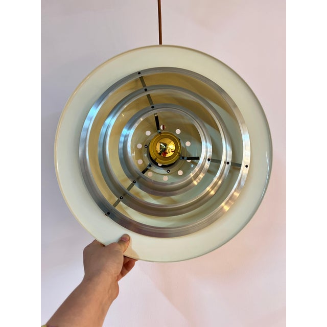 Silver Louvered Lamp by Erik Jensen for Teknika For Sale - Image 6 of 11