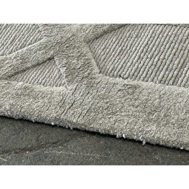 2010s 8ft 10in × 11ft 8in Restoration Hardware Raised Geometric Silk + Wool Rug For Sale - Image 5 of 12