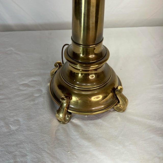Stiffel Antique Brass Candlestick Lamp For Sale - Image 6 of 10
