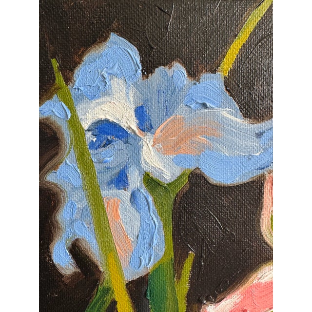Impressionist George Chakos' "Irises in Fading Light" For Sale - Image 3 of 5