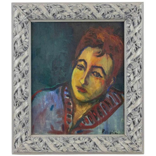 1960s Sirio Pellegrini, Portrait of Maurizio, Oil on Board, 1969 For Sale - Image 5 of 5